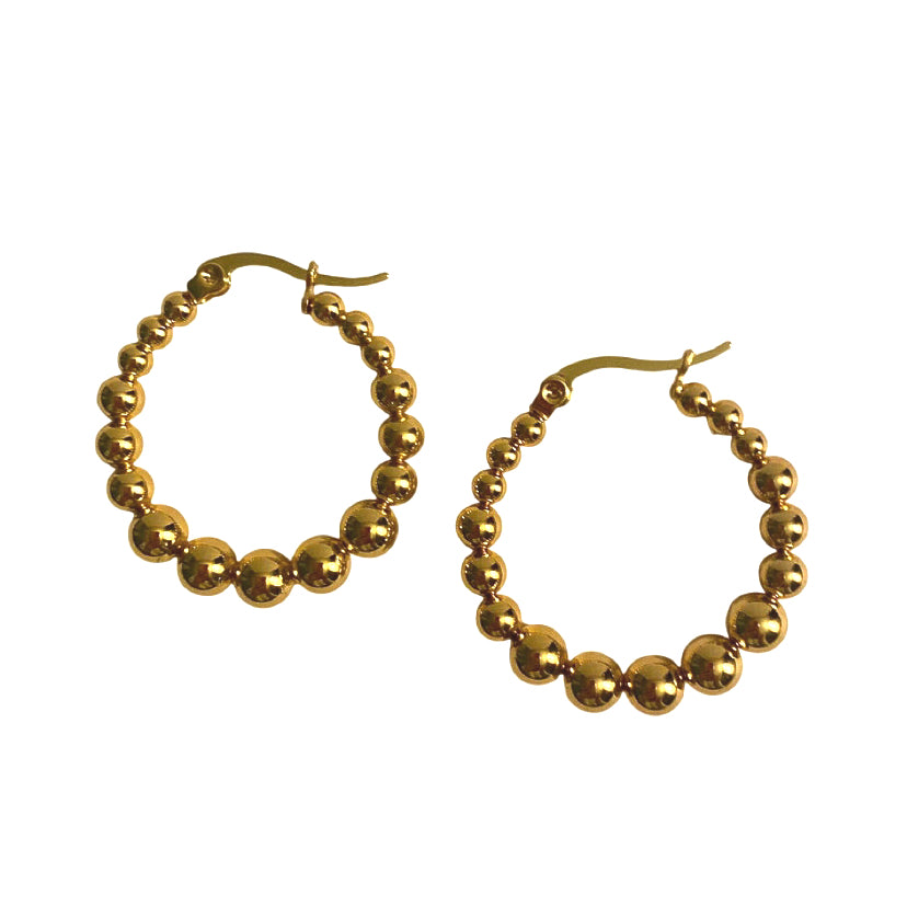 Golden Spheres-18k Gold Plated Hoops