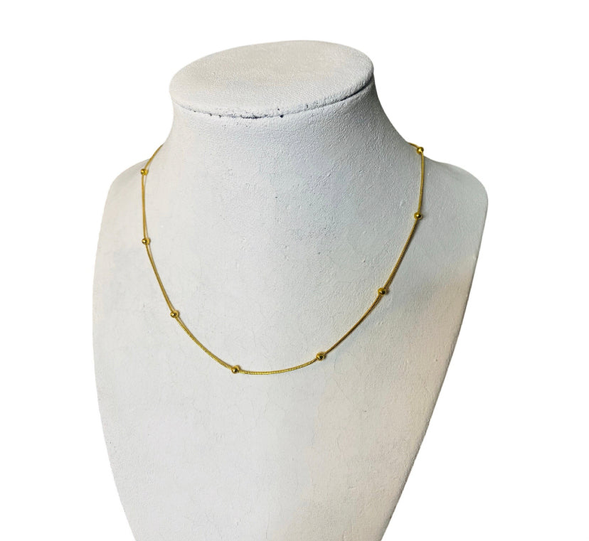 18k Ball Point Robe Collar Necklace