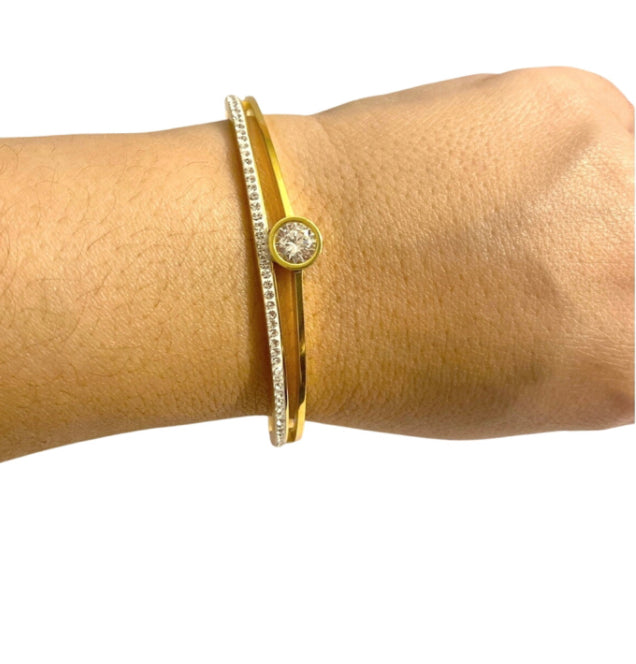 18k Gold Plated "Saturn Rings" Bracelet