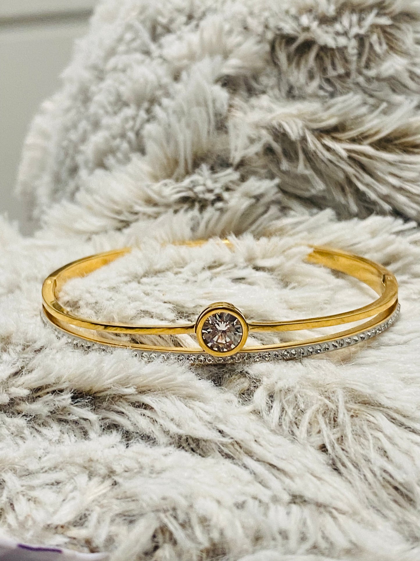 18k Gold Plated "Saturn Rings" Bracelet