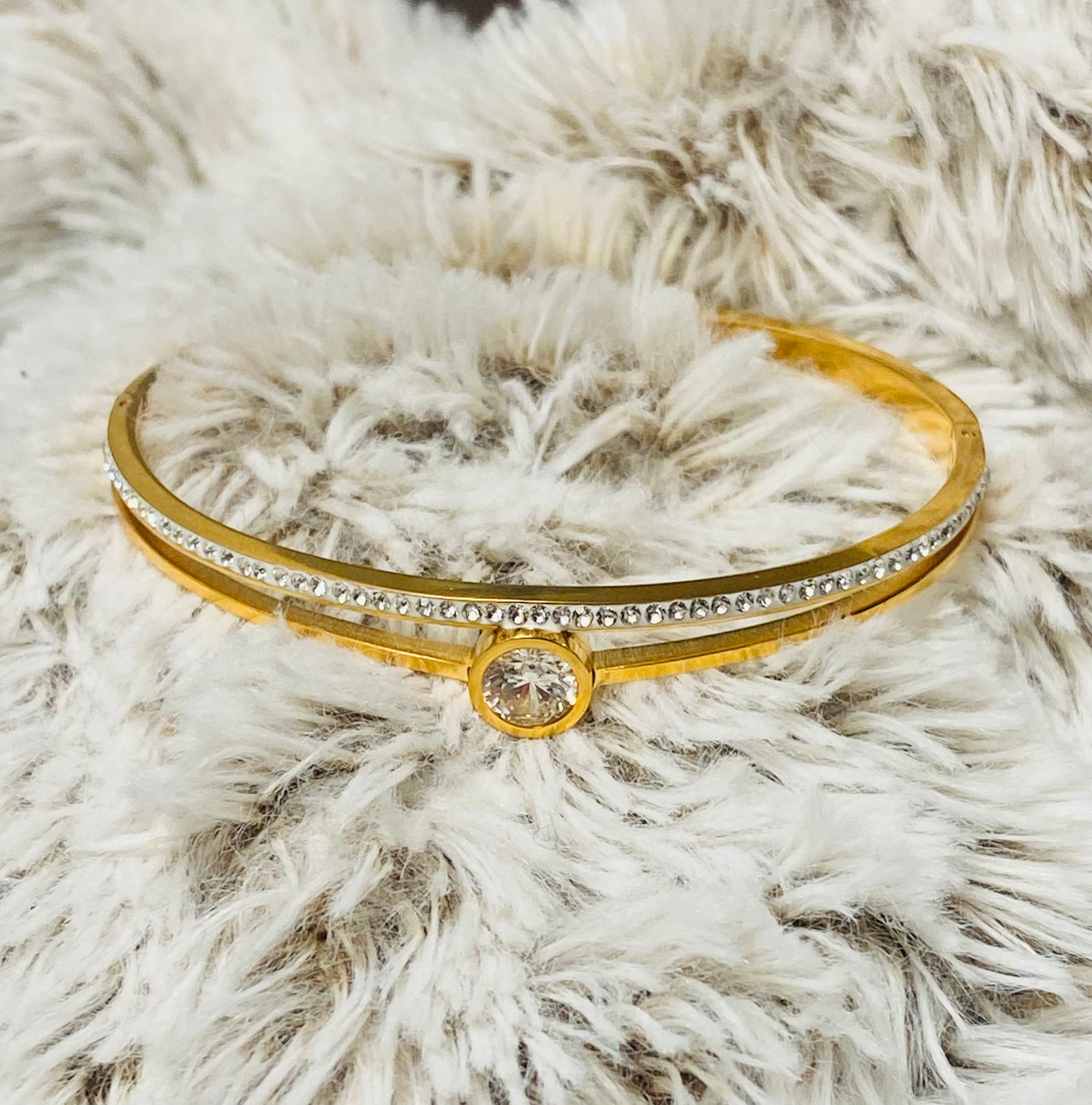 18k Gold Plated "Saturn Rings" Bracelet